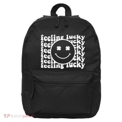 Feeling Lucky St Patricks Day Smile Face Emoji 16 in Basic Backpack