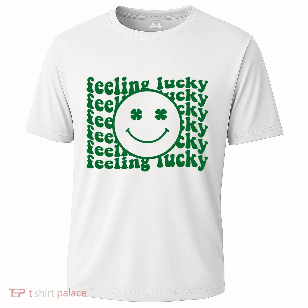 Feeling Lucky St Patricks Day Smile Face Emoji Performance Shirt