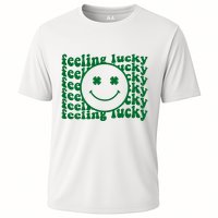 Feeling Lucky St Patricks Day Smile Face Emoji Cooling Performance Crew T-Shirt