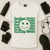 Feeling Lucky St Patricks Day Smile Face Emoji Cooling Performance Crew T-Shirt