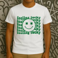 Feeling Lucky St Patricks Day Smile Face Emoji T-Shirt