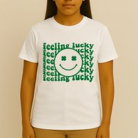 Feeling Lucky St Patricks Day Smile Face Emoji T-Shirt