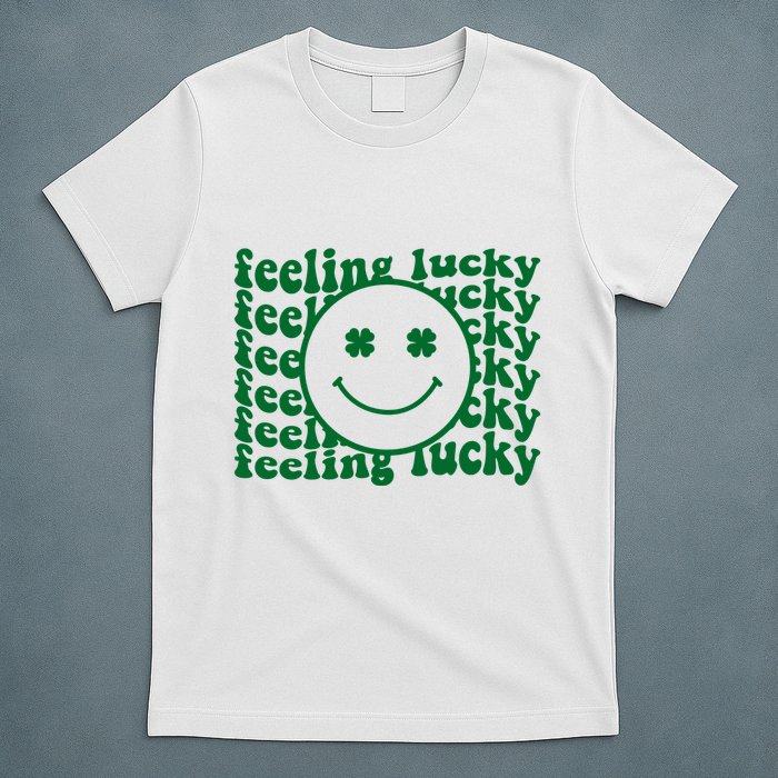 Feeling Lucky St Patricks Day Smile Face Emoji T-Shirt