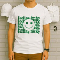 Feeling Lucky St Patricks Day Smile Face Emoji T-Shirt