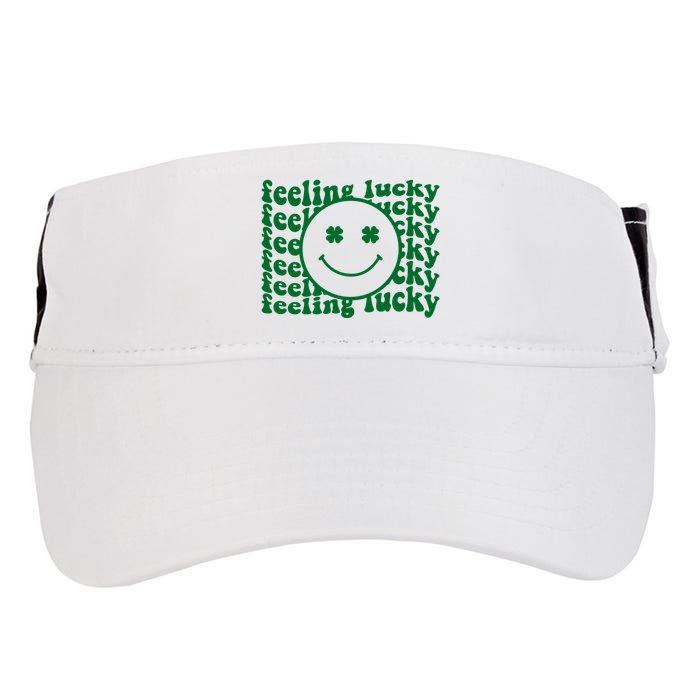 Feeling Lucky St Patricks Day Smile Face Emoji Adult Drive Performance Visor