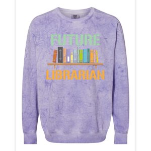 Future Librarian School Librarian Book Gift Colorblast Crewneck Sweatshirt