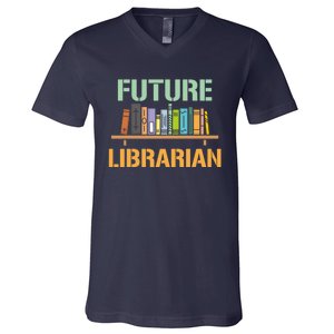 Future Librarian School Librarian Book Gift V-Neck T-Shirt