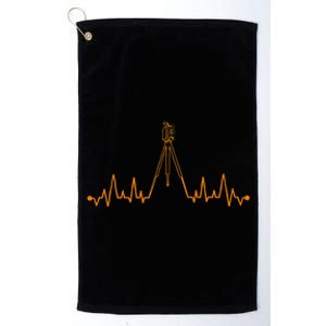 Funny Land Surveyor Gift Cool Surveying Tripod Heartbeat Platinum Collection Golf Towel