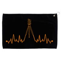 Funny Land Surveyor Gift Cool Surveying Tripod Heartbeat Grommeted Golf Towel