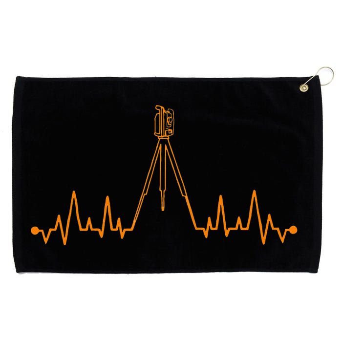 Funny Land Surveyor Gift Cool Surveying Tripod Heartbeat Grommeted Golf Towel