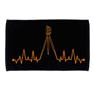 Funny Land Surveyor Gift Cool Surveying Tripod Heartbeat Microfiber Hand Towel