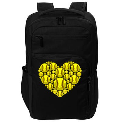 Funny Love Softball Heart Shape Happy Valentine's Day Great Gift Impact Tech Backpack