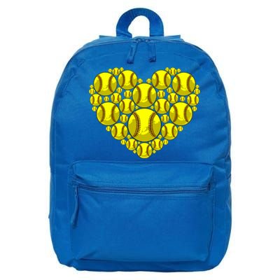 Funny Love Softball Heart Shape Happy Valentine's Day Great Gift 16 in Basic Backpack