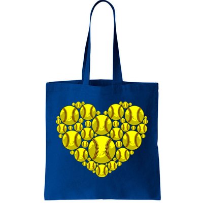 Funny Love Softball Heart Shape Happy Valentine's Day Great Gift Tote Bag