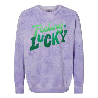 Feeling Lucky St Patrick's Day Festive Colorblast Crewneck Sweatshirt