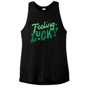 Feeling Lucky St Patrick's Day Festive Ladies PosiCharge Tri-Blend Wicking Tank