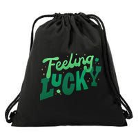 Feeling Lucky St Patrick's Day Festive Drawstring Bag