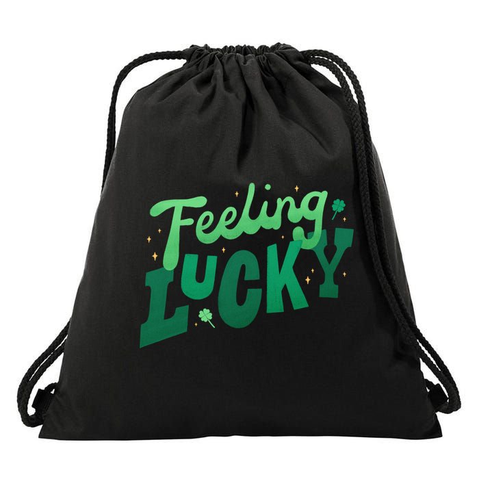 Feeling Lucky St Patrick's Day Festive Drawstring Bag