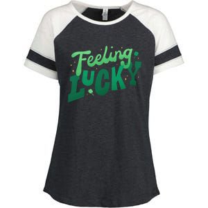 Feeling Lucky St Patrick's Day Festive Enza Ladies Jersey Colorblock Tee