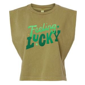 Feeling Lucky St Patrick's Day Festive Garment-Dyed Women's Muscle Tee