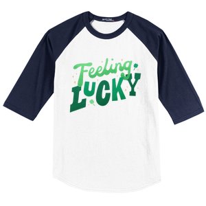 Feeling Lucky St Patrick's Day Festive Baseball Sleeve Shirt