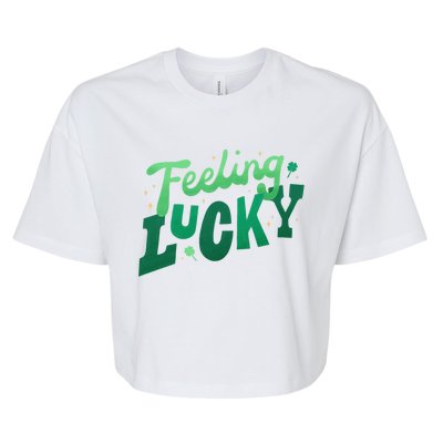 Feeling Lucky St Patrick's Day Festive Bella+Canvas Jersey Crop Tee