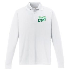 Feeling Lucky St Patrick's Day Festive Performance Long Sleeve Polo