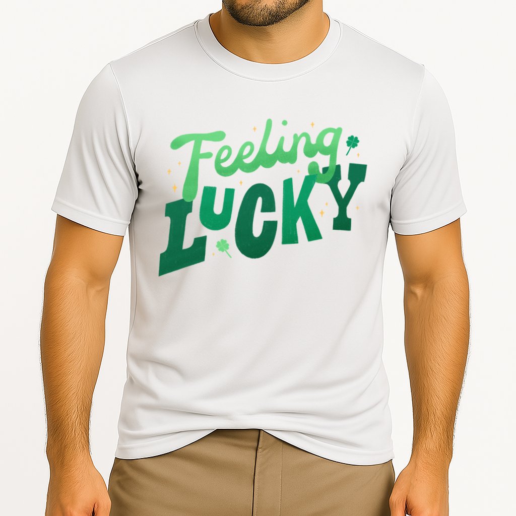 Feeling Lucky St Patrick's Day Festive Cooling Performance Crew T-Shirt