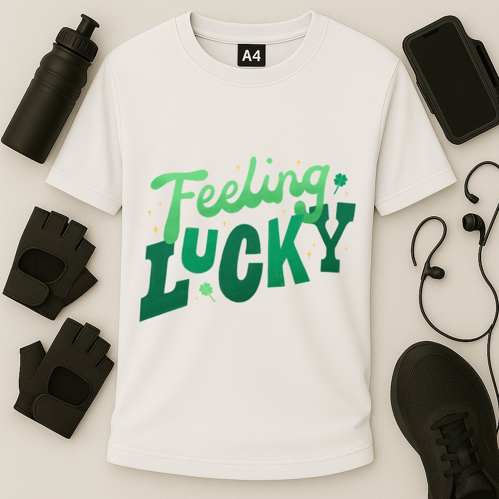 Feeling Lucky St Patrick's Day Festive Cooling Performance Crew T-Shirt
