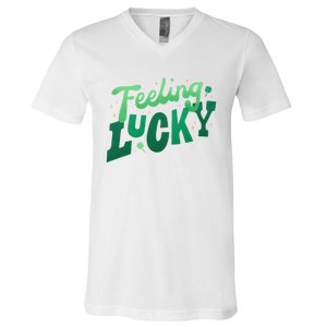 Feeling Lucky St Patrick's Day Festive V-Neck T-Shirt