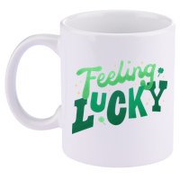 Feeling Lucky St Patrick's Day Festive 11oz C Handle Ceramic Mug