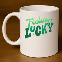 Feeling Lucky St Patrick's Day Festive 11oz C Handle Ceramic Mug