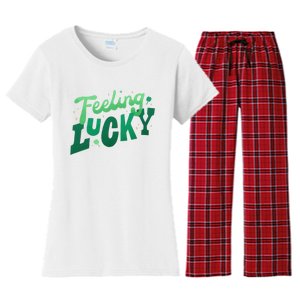 Feeling Lucky St Patrick's Day Festive Women's Flannel Pajama Set