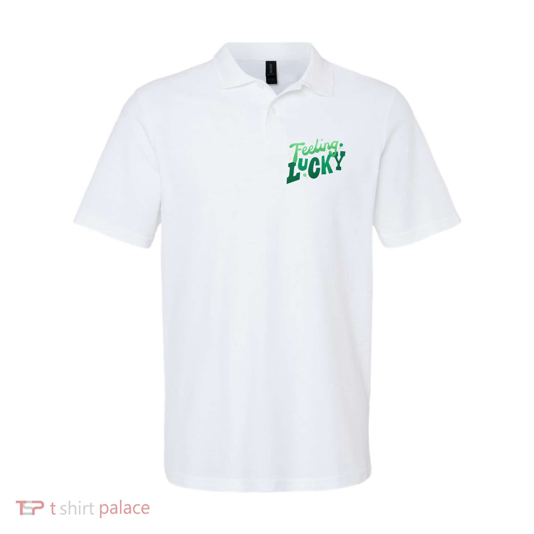 Feeling Lucky St Patrick's Day Festive Softstyle Adult Sport Polo