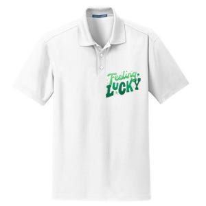 Feeling Lucky St Patrick's Day Festive Dry Zone Grid Polo