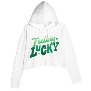 Feeling Lucky St Patrick's Day Festive Crop Fleece Hoodie