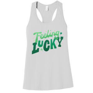 Feeling Lucky St Patrick's Day Festive Women's Racerback Tank