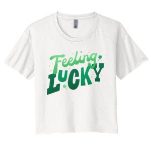 Feeling Lucky St Patrick's Day Festive Women's Crop Top Tee