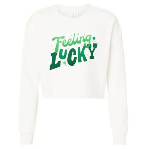 Feeling Lucky St Patrick's Day Festive Cropped Pullover Crew