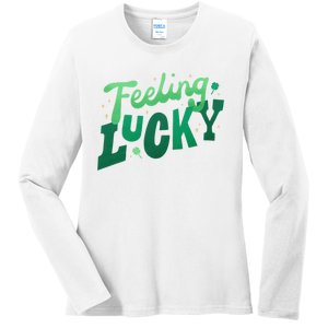 Feeling Lucky St Patrick's Day Festive Ladies Long Sleeve Shirt