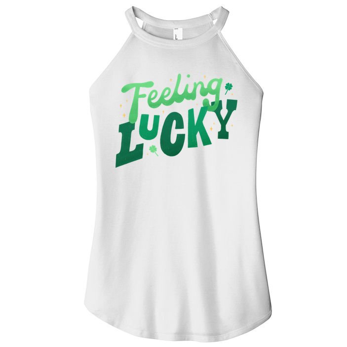Feeling Lucky St Patrick's Day Festive Women's Perfect Tri Rocker Tank