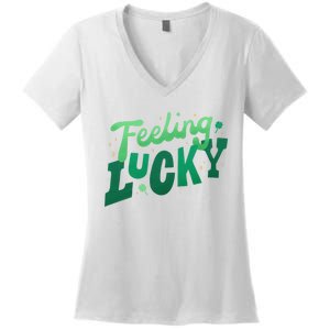 Feeling Lucky St Patrick's Day Festive Women's V-Neck T-Shirt