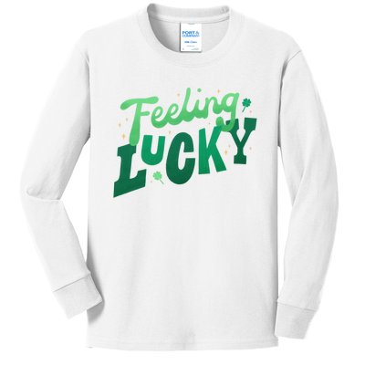 Feeling Lucky St Patrick's Day Festive Kids Long Sleeve Shirt