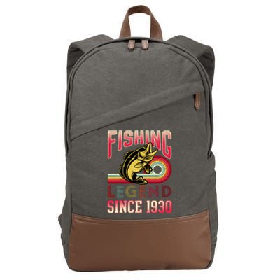 Fishing Legend Since 1930 Cotton Canvas Backpack