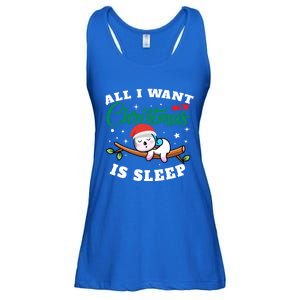 Funny Lazy Sloth All I Want For Christmas Is Sleep Funny Gift Ladies Essential Flowy Tank