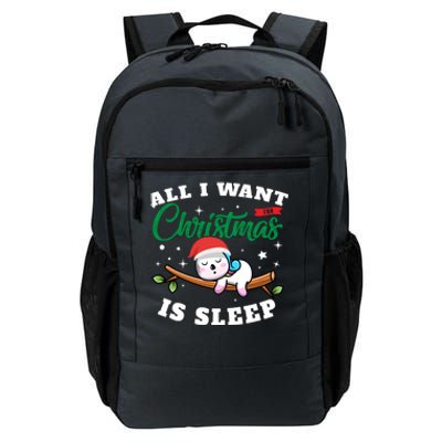 Funny Lazy Sloth All I Want For Christmas Is Sleep Funny Gift Daily Commute Backpack