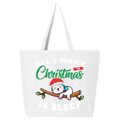 Funny Lazy Sloth All I Want For Christmas Is Sleep Funny Gift 25L Jumbo Tote