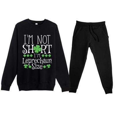 Funny Leprechaun Size St Patricks Day Premium Crewneck Sweatsuit Set