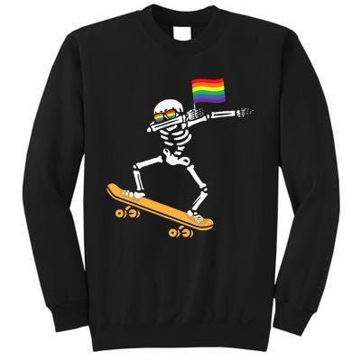 Funny LGBT Skeleton Skateboard Costume Halloween Gift Sweatshirt