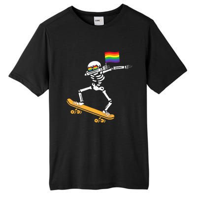 Funny LGBT Skeleton Skateboard Costume Halloween Gift Tall Fusion ChromaSoft Performance T-Shirt